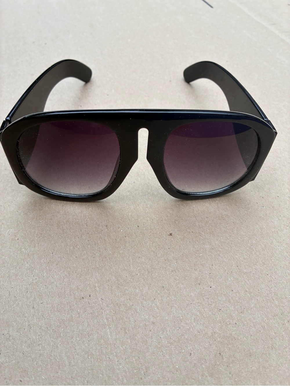 Black Oversized Square Sunglasses with Gradient Lenses